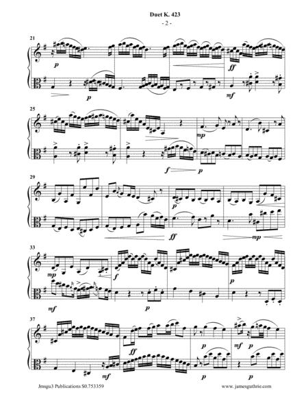 Mozart Duet K 423 For Violin Viola Page 2