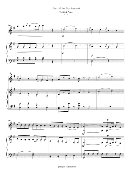 Mozart Eine Kleine Nachtmusik For Violin Piano Page 2