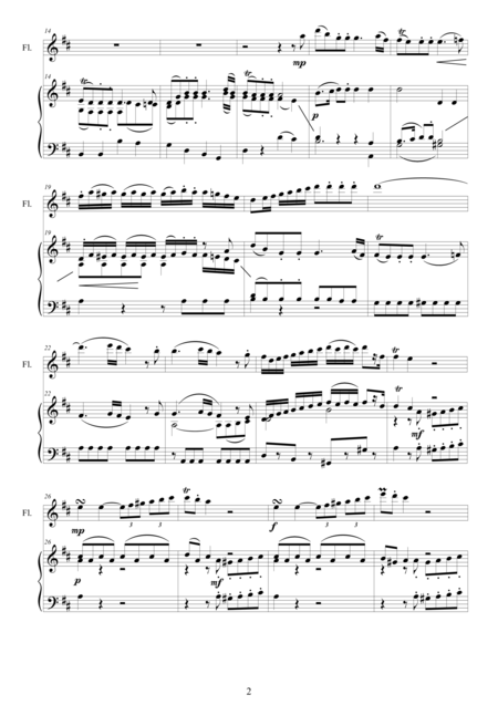 Mozart Flute Quartet In D K 285 1 Allegro Version Flute And Piano Page 2