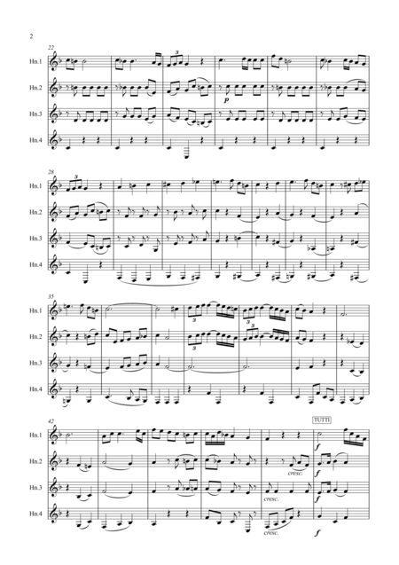 Mozart Horn Concerto In Eb K495 Mvt Ii Romanza Romance Horn Quartet Page 2