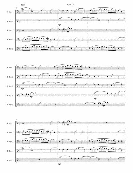 Mozart Kyrie Canon A 5 Arranged For 5 Bass Recorders Page 2