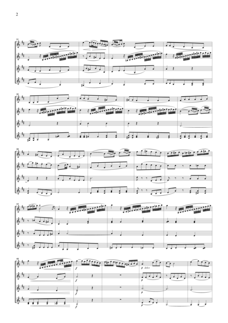 Mozart Larghetto From Clarinet Quintet K 581 For 4 Violins Vn403 Page 2