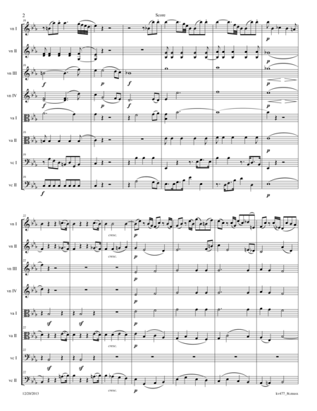 Mozart Masonic Funeral Music K 477 Arranged For String Octet Page 2