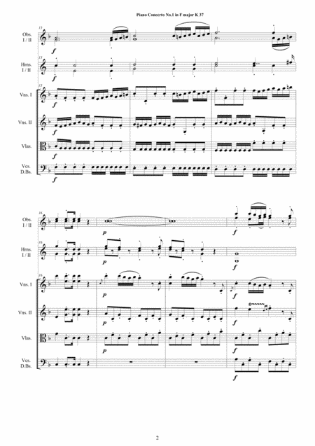 Mozart Piano Concerto No 1 In F Major K 37 For Piano Solo And Orchestra Score And Parts Page 2