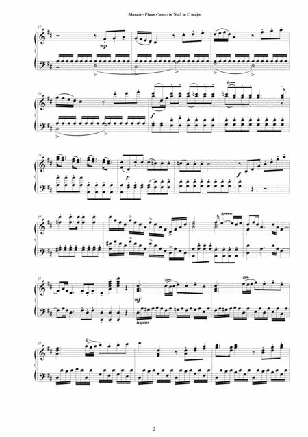 Mozart Piano Concerto No 5 In D Major K 175 Complete Piano Version Page 2