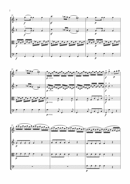 Mozart Piano Sonata In A Minor K 310 Mov 1 Allegro Maestoso For String Quartet Score And Parts Page 2