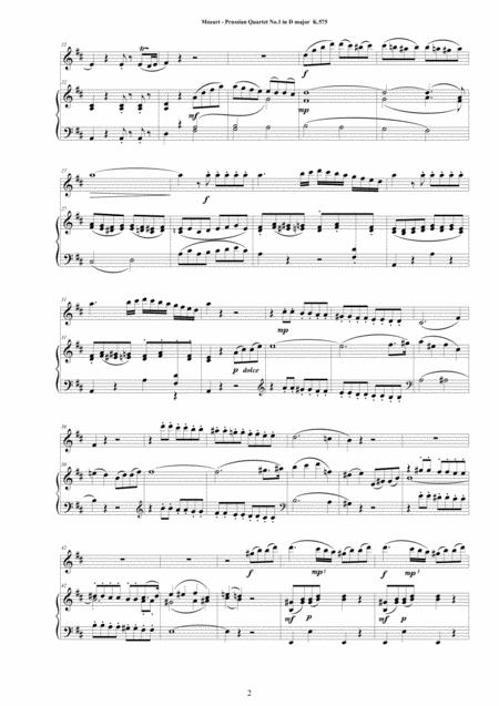 Mozart Prussian Quartet No 1 In D Major K 575 Version For Flute And Piano Page 2