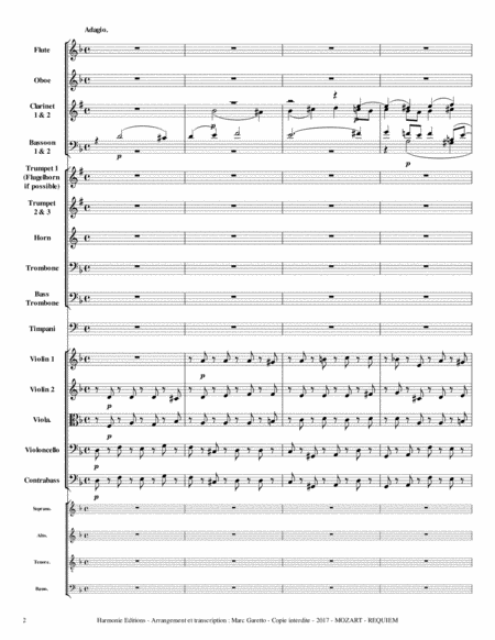 Mozart Requiem K 626 Introitus Requiem Aeternam Full Orchestra Score Parts Page 2