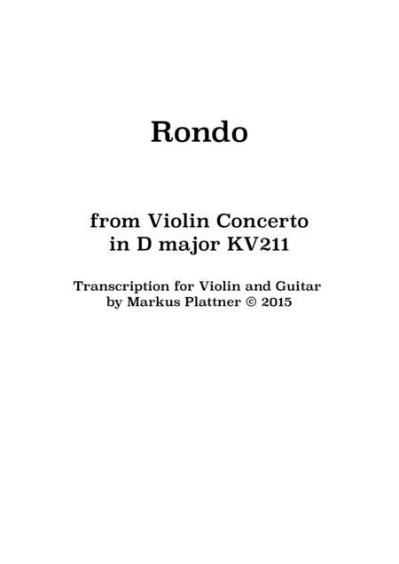 Mozart Rondo For Violin And Guitar Page 2