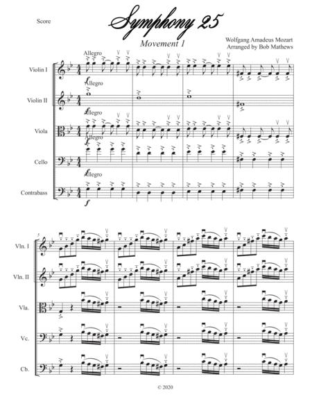 Mozart Symphony 25 1st Movement For String Orchestra Page 2