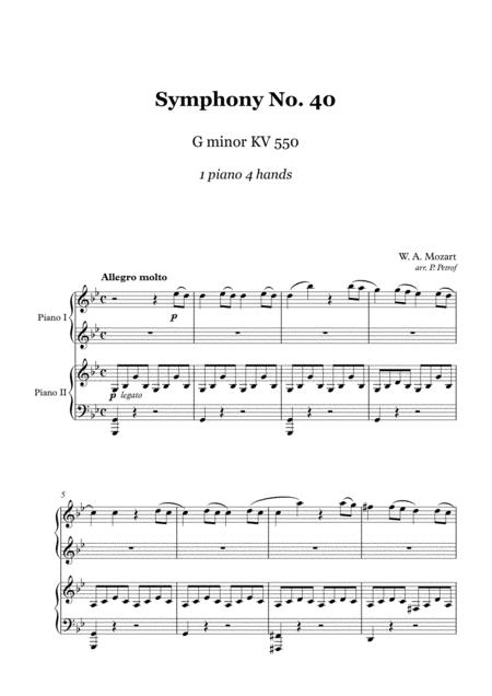 Mozart Symphony No 40 Kv 550 Piano 4 Hands Page 2