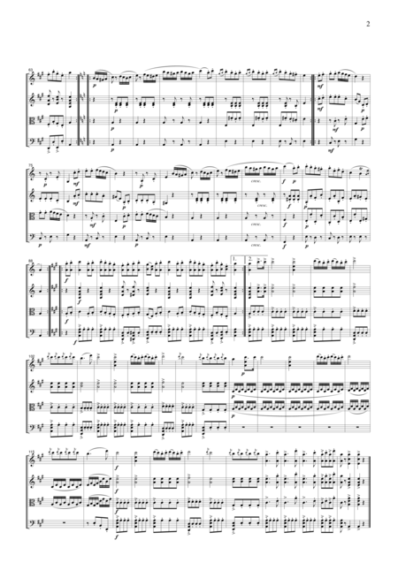 Mozart Turkischer March Piano Sonata Kv331 3rd Mvt For String Quartet Cm011 Page 2