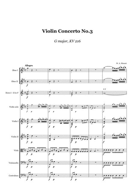 Mozart Violin Concerto No 3 G Major Kv 216 Score And Parts Page 2