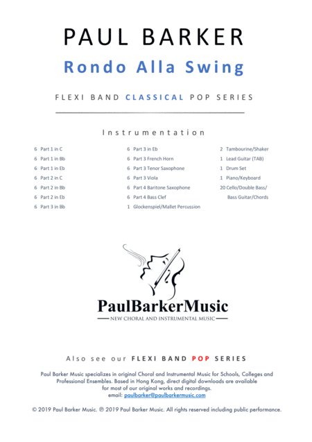 Mozarts Rondo Alla Swing Flexi Band Score Parts Page 2