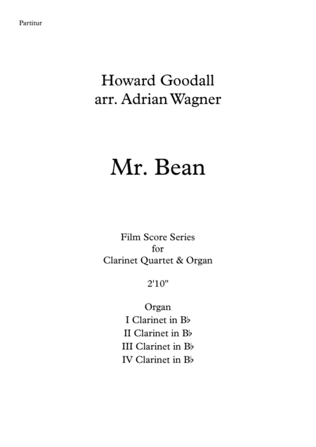 Mr Bean Howard Goodall Clarinet Quartet Organ Arr Adrian Wagner Page 2