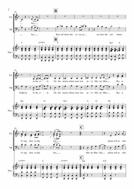 Mr Blue Sky Satb Choir And Piano Page 2