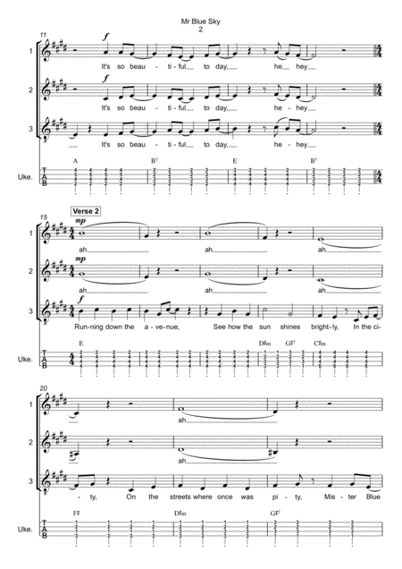 Mr Blue Sky Ssa Sabar With Ukulele Page 2