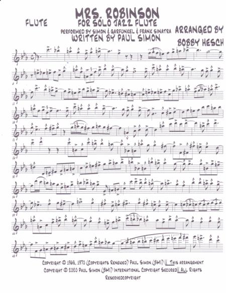 Mrs Robinson For Solo Jazz Flute Page 2