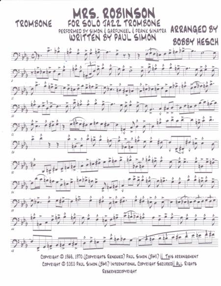 Mrs Robinson For Solo Jazz Trombone Page 2