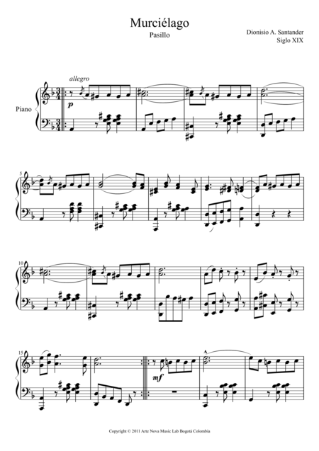 Murcilago Pasillo Para Piano Page 2