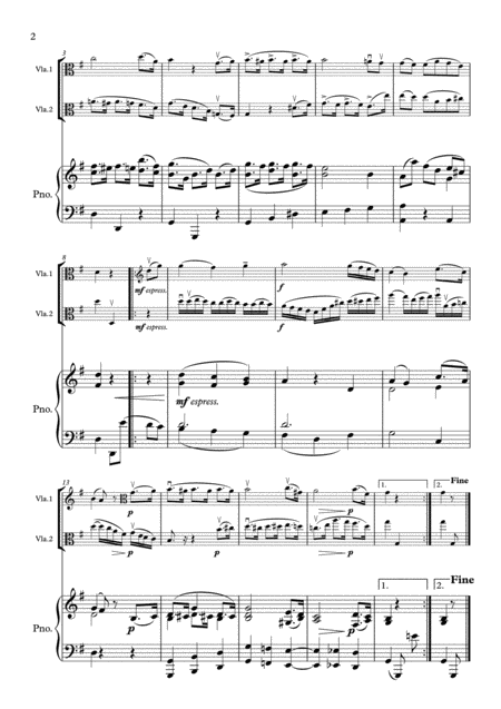 Murray Beethoven Minuet In G 2nd Viola Part New Piano Part Suzuki Bk 2 Page 2