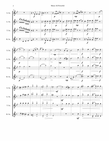 Music All Powerful For Saxophone Quartet Page 2