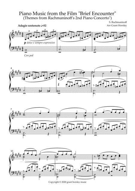 Music From The Film Brief Encounter By Rachmaninoff Arranged For Solo Piano Simplified Page 2
