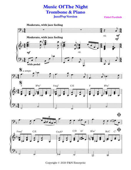 Music Of The Night For Trombone And Piano Video Page 2