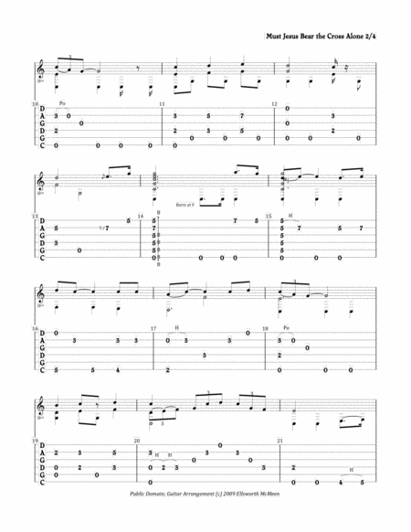 Must Jesus Bear The Cross Alone For Fingerstyle Guitar Tuned Cgdgad Page 2