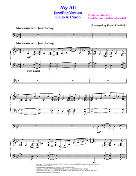 My All For Cello And Piano Video Page 2
