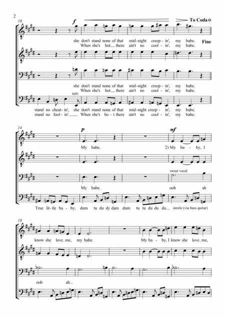 My Babe Choral Ttbb Arrangement Page 2