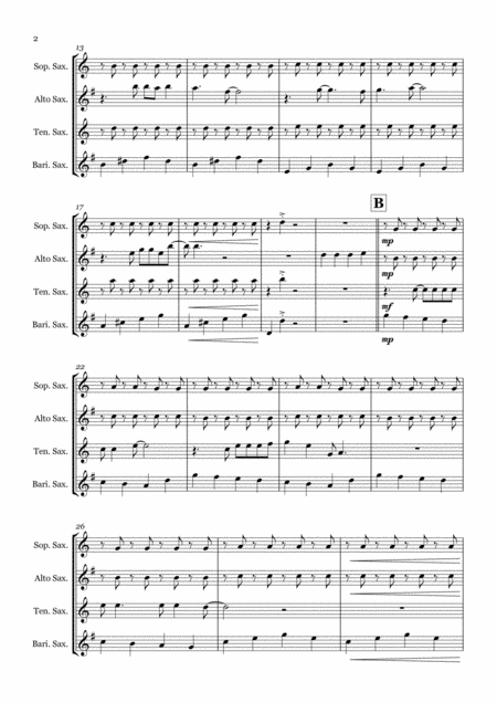 My Baby Just Cares For Me By Nina Simone Saxophone Quartet Satb Page 2