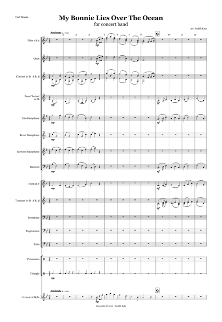My Bonnie Lies Over The Ocean For Concert Band Page 2