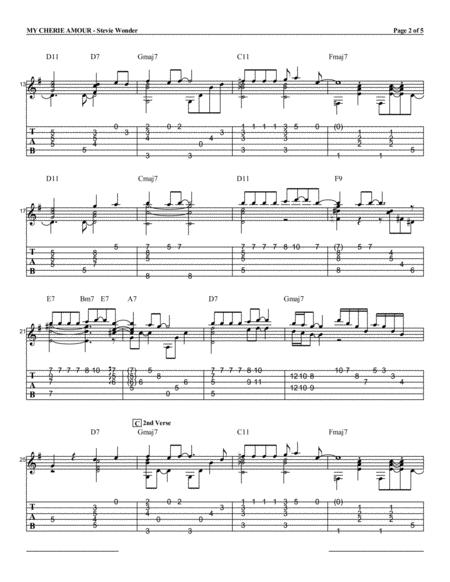 My Cherie Amour By Stevie Wonder For Fingerstyle Solo Guitar Page 2