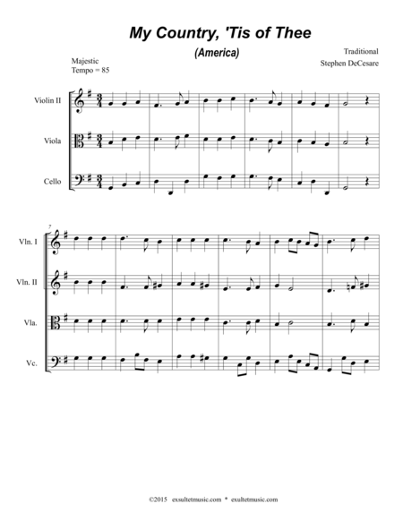 My Country Tis Of Thee America For String Quartet Page 2