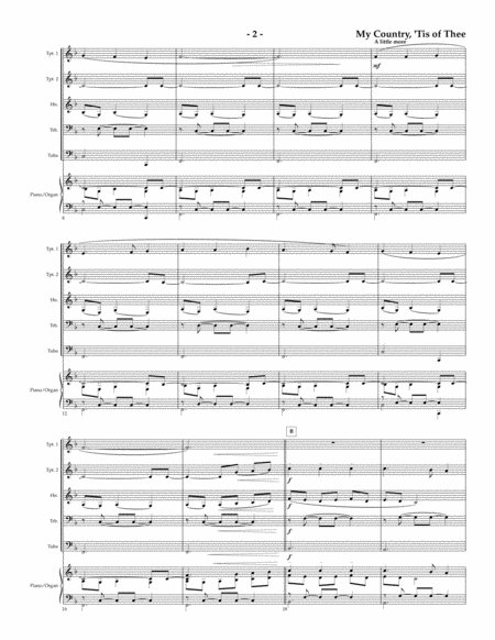 My Country Tis Of Thee For Brass Quintet Page 2