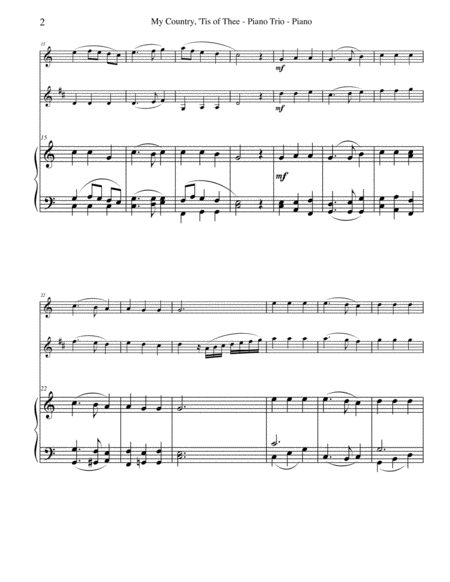 My Country Tis Of Thee For Flute Clarinet Piano Page 2