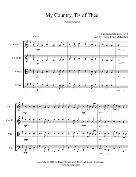 My Country Tis Of Thee For String Quartet Page 2