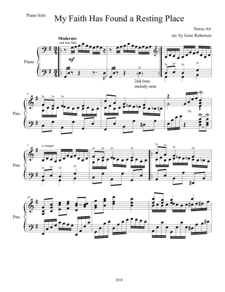 My Faith Has Found A Resting Place Piano Solo Page 2