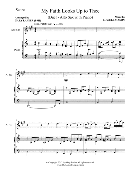 My Faith Looks Up To Thee Alto Sax Piano With Score Part Page 2