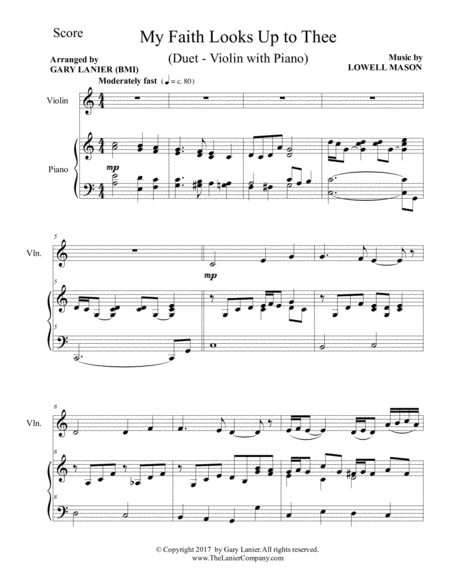 My Faith Looks Up To Thee Violin Piano With Score Part Page 2