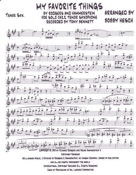 My Favorite Things For Solo Jazz Tenor Saxophone Page 2