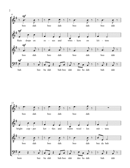 My Favorite Things Vocal Jazz 4 Part Harmony Page 2
