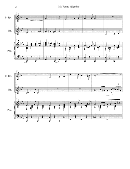 My Funny Valentine Duet For Bb Trumpet And French Horn Page 2