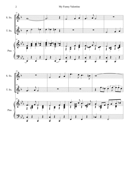 My Funny Valentine Duet For Soprano And Tenor Saxophone Page 2