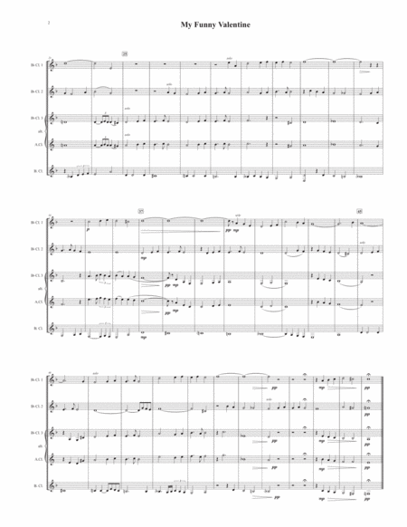 My Funny Valentine For Clarinet Quartet Page 2