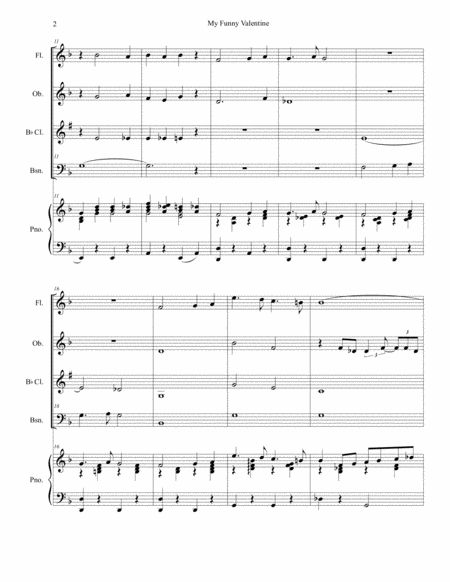 My Funny Valentine For Woodwind Quartet Page 2