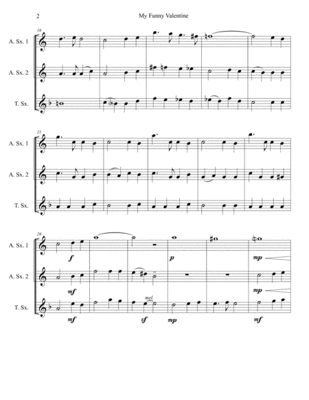 My Funny Valentine Saxophone Trio Page 2