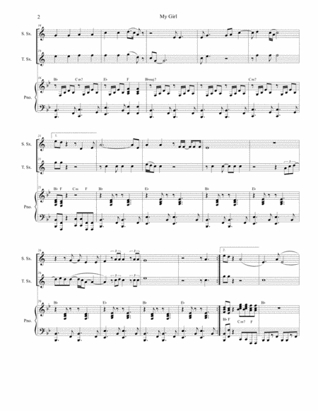 My Girl Duet For Soprano And Tenor Saxophone Page 2