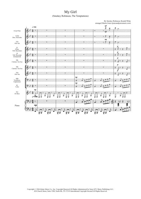 My Girl Flexible Instrument Ensemble Flute Clarinet Sax Recorders Cello Euphonium Tuba Page 2